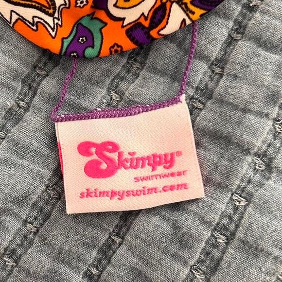 skimpy swimwear Boho Paisley Bikini Set | Orange + Purple Y2K Festival small - Picture 6 of 8